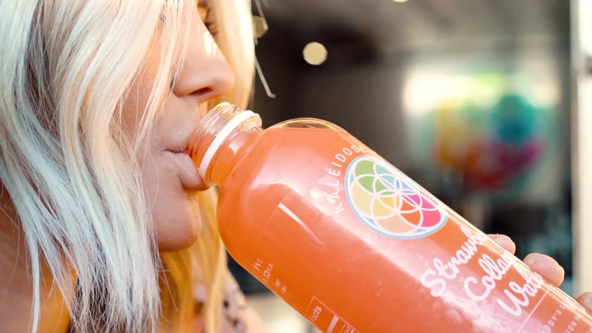 Cold-pressed juice on a sunny day